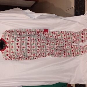 Men’s Christmas Pajamas Union Suit Zip Up PJ’s medium